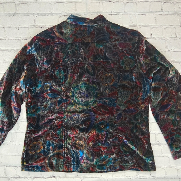 Chico's Colorful Floral Button Blazer Jacket Size:2 - Picture 11 of 11